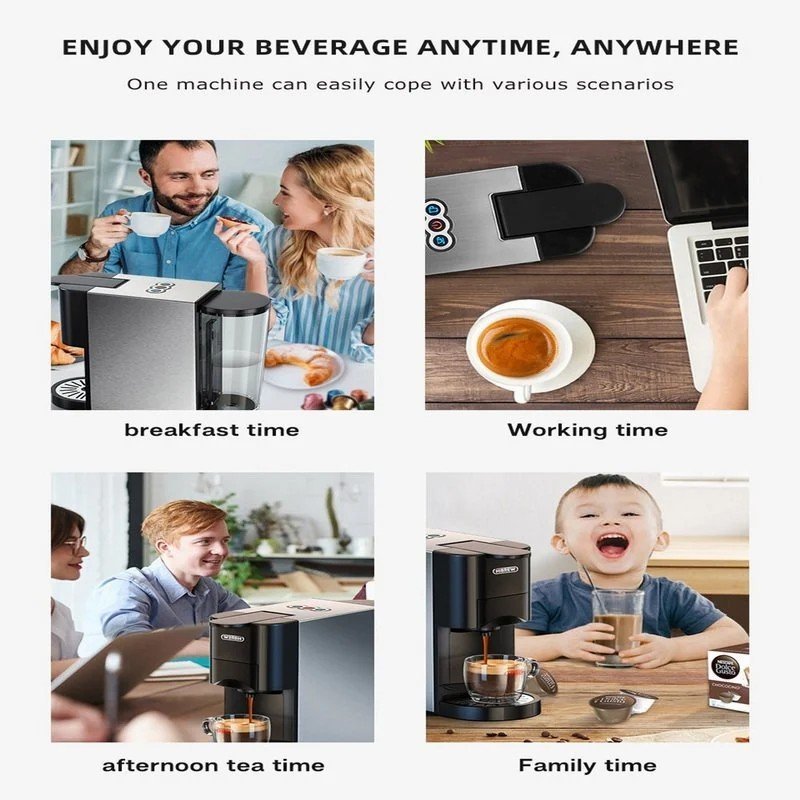 Machine a Café INOX Multi-Capsules 4 En 1 -1450W - 19 Bar 0.8L SilverCrest – Image 8