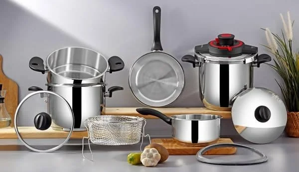 Cocotte 10 Pcs Bonera 6L + 8L En Inox 18/10 Noir Bonera Made in Turkey – Image 2