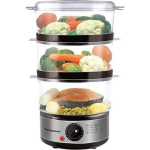 Cuiseur a vapeur INOX 3 Panier - 400 W - 6 L- TCV-364 Techwood