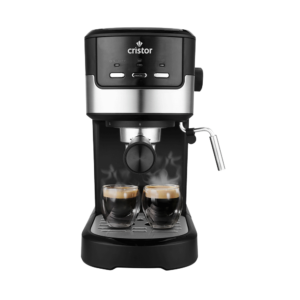 Mini Machine A Café 3 en 1 CRISTOR Capsules et Café moulu -20 BARS-1100 W- Noir Inox CRISTOR CMD110NS