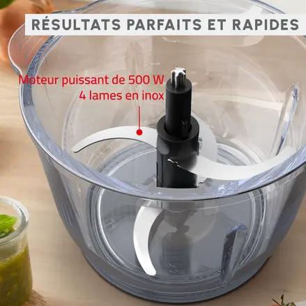 Choppeo, Hachoir avec bol en verre Moulinex , Capacité de 1 L, Verre borosilicate DJ603110 – Image 4
