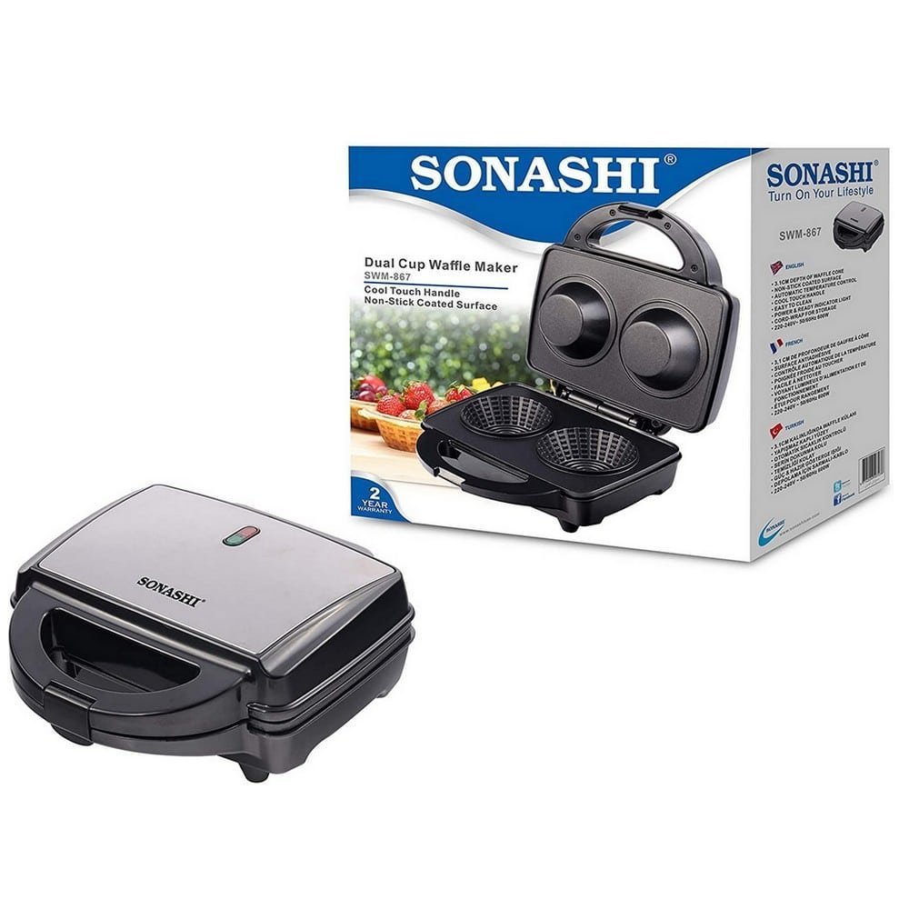 Gaufrier Électrique à Double Tasse 600W Sonashi SWM-867 – Image 2