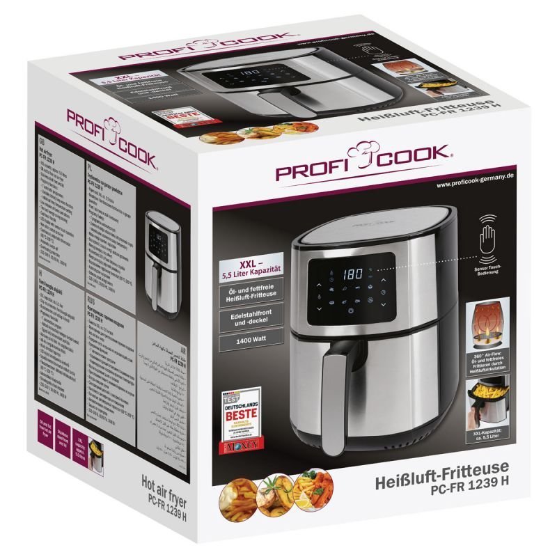 Friteuse À Air Chaud Avec Écran Tactile LED 5,5L 1400W PC-FR1239 H ProfiCook – Image 6